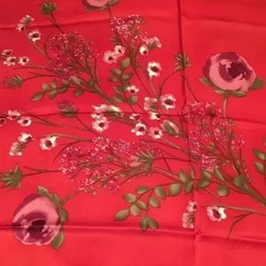 Vintage Laura Ashley Silk Fringe Scarf